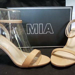 MIA Maisie Strap Sandal In Nude Patent Size 8
